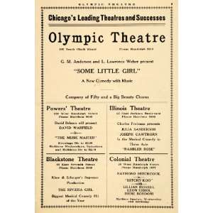   Ad Olympic Theatre Some Little Girl Comedy Music   Original Print Ad