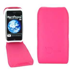  For iPhone 3GS 3G Leather Case + Silicone Case Hot Pink 