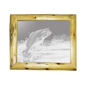 Mirror Wall Decor With Bass Fishing Etched Mirror   Bass Fishing Decor 