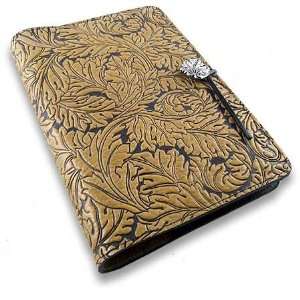  Acanthus Leaf Embossed Leather Writing Journal, 6 x 9 inch 
