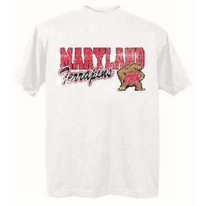  Maryland Terrapins UMD NCAA White Short Sleeve T Shirt 