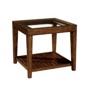  SBH End Table with Beveled Glass Insert Top in Distressed 