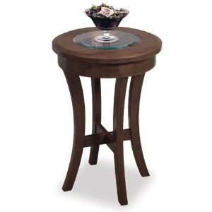  Round Table with Glass Top in Walnut Beauty