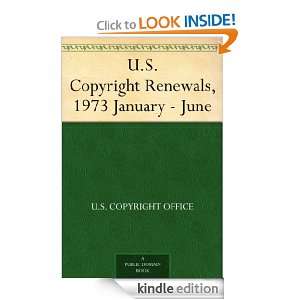 Copyright Renewals, 1973 January   June U.S. Copyright Office 