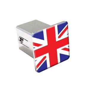  Great Britain British Flag   Chrome 2 Tow Trailer Hitch 