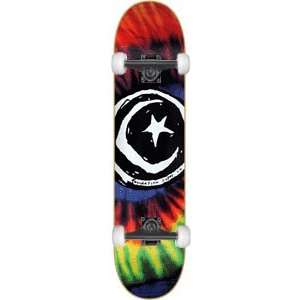 Foundation Star/Moon Tie Dye Complete Skateboard   8.25 w/Black Trucks 