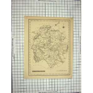   ANTIQUE MAP c1790 c1900 HEREFORDSHIRE ENGLAND