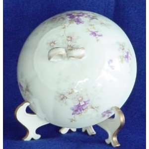  Theodore Haviland Missouri Glass Bowl Lid W Ribbon Handle 