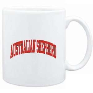  Mug White  Australian Shepherd ATHLETIC APPLIQUE 