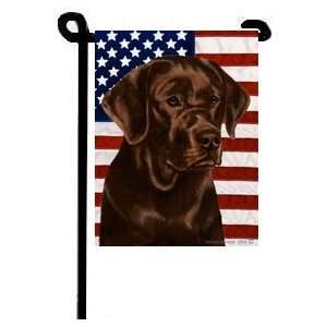Labrador Chocolate USA Patriotic Garden Flag