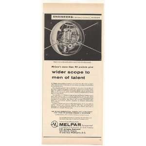    1957 Earth Satellite Melpar Engineer Jobs Print Ad