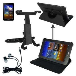 Protector + Black 360 turn Leather Cover Case w/Stand + Universal Head 