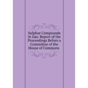  Sulphur Compounds in Gas Report of the Proceedings Before 