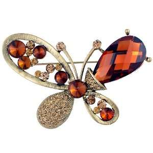  Topaz Butterfly pins Austrian Crystal Insect Pin Brooch Jewelry