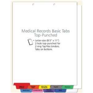  Medical Records Index Tabs   10 Tabs Top Punch Office 