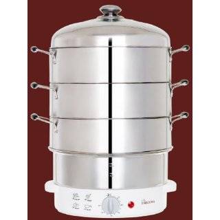  Oster 5712 Electronic 2 Tier 6 Quart Food Steamer, White 