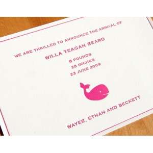   beluga custom letterpress birth announcements