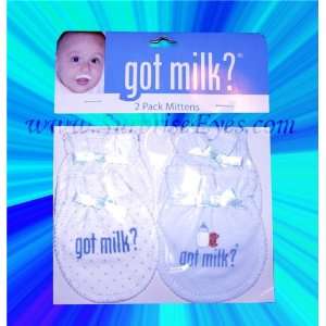  Cute 4 pcs Got Milk Blue Baby Boy Mittens Gift Set Baby