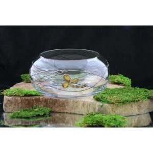   Ar Crystal Glass Decorative Amber & Tin Fruit Bowl