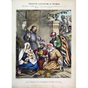    1870 Illustrations Bible Worship Offerings Wise Men