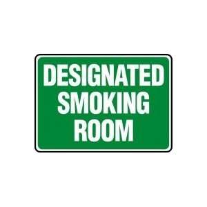 DESIGNATED SMOKING ROOM 10 x 14 Adhesive Dura Vinyl Sign 