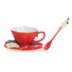   Peony Cup and Saucer by Franz See Coupon for Low Price