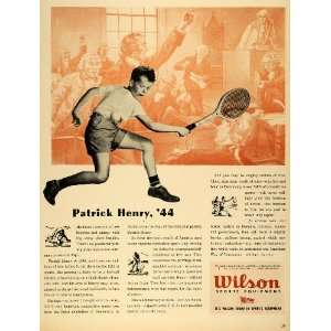  1944 Ad Wilson Sports Equipment Tennis Player Boy Playing 