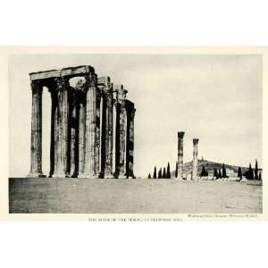  1922 Print Olympian Zeus Temple Ruins Sanctuary Deukalion 