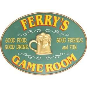  Personalized Game Room Oval Sign