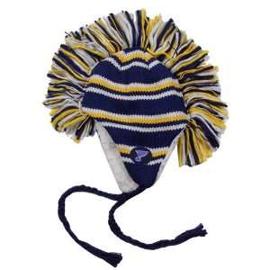 NHL Old Time Hockey St. Louis Blues Navy Blue Gold Mohawk Tassel Knit 