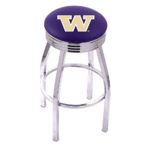 University of Washington 25 Single ring swivel bar stool with Chrome 