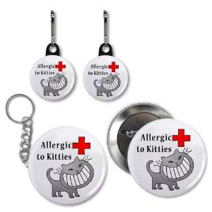 ALLERGIC TO CATS Medical Alert Button Zipper Charm Key Chain