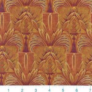  45 Wide Geometric Floral Leaves Sienna Fabric By The 