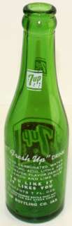 Early 7 UP JAX. Painted Label 7 Oz. Soda Bottle  