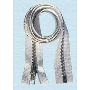   Metal ~ Medium Weight YKK Zipper ~ Separating Bottom ~ White (1 Zipper