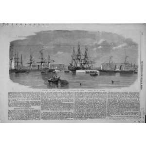   1859 Opening Inner Dock Southampton Sailing Ship Boats