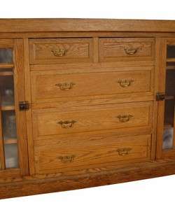 Antique Arts & Crafts era Golden Oak Sideboard Buffet Credenza  