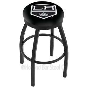Los Angeles Kings Logo Black Wrinkle Swivel Bar Stool with Flat Accent 