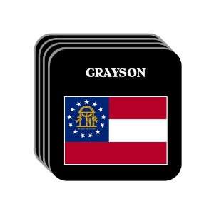 US State Flag   GRAYSON, Georgia (GA) Set of 4 Mini Mousepad Coasters