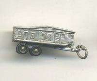 Description Vintage sterling 3 D charm of a large Camper trailer 