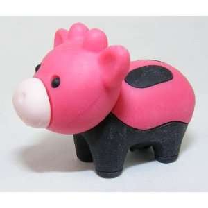  Cow Japanese Eraser, Dark Pink & Black Feet. 2 Pack Toys 