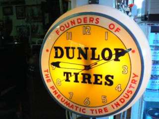  Tires 16 1/2 Advertising Clock Gas & Oil, Gas Station Display Works