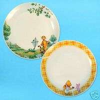 2PC LOT DISNEY WINNIE POOH TIGGER Ceramic Dinner Plate  