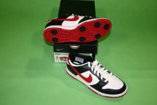 Brand New Nike Dunk Junior Boys Golf Shoes White/Black/Red Size 7 