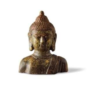  Cast Iron Buddha Bust