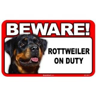 Dog Yard Sign Caution Area Patrolled By Rottweiler Security Company