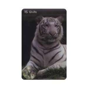   Phone Card 15u Large White Tiger (Photo) SPECIMEN 
