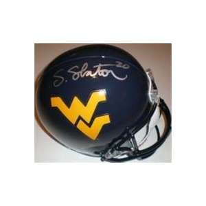  Steve Slaton autographed Football Mini Helmet (West Virginia 