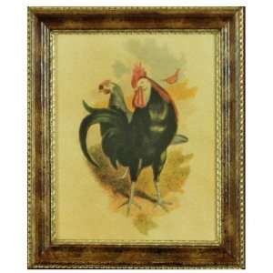com Vintage Country Kitchen Artwork, Print of Black and White Rooster 
