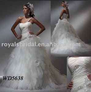 New Fashion A line Strapless Wedding Dress Bridal Gown  